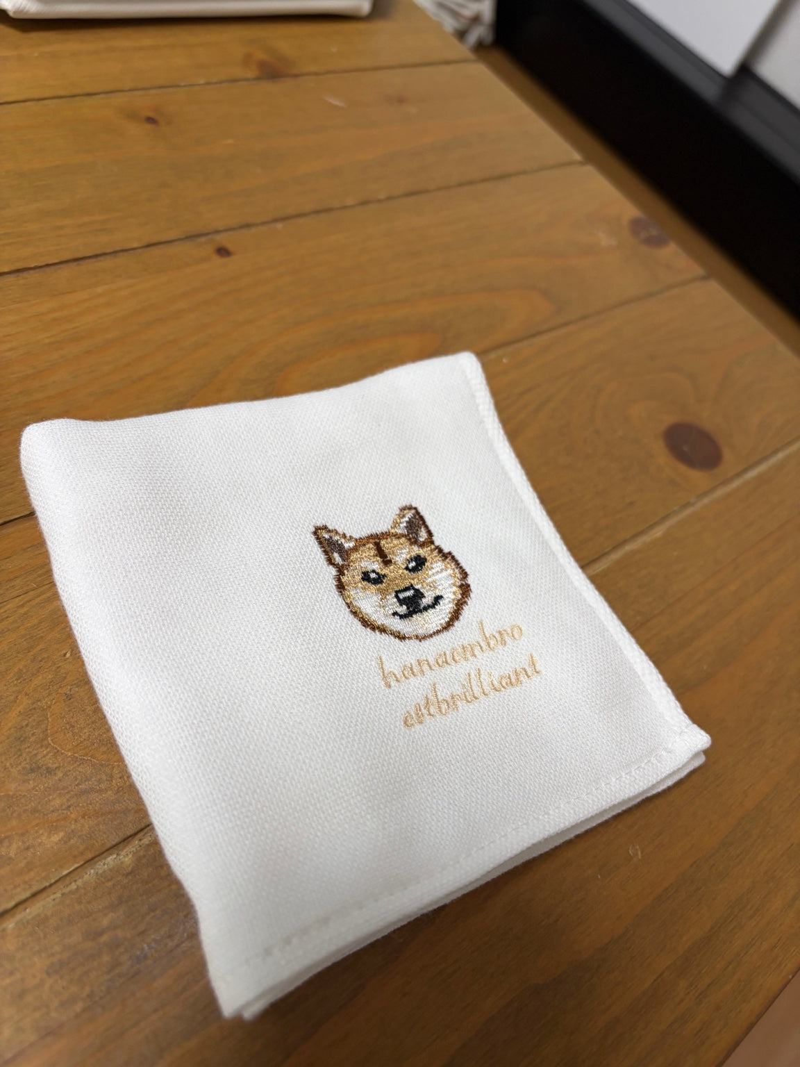 ハンカチ ~モザイク風柴犬~