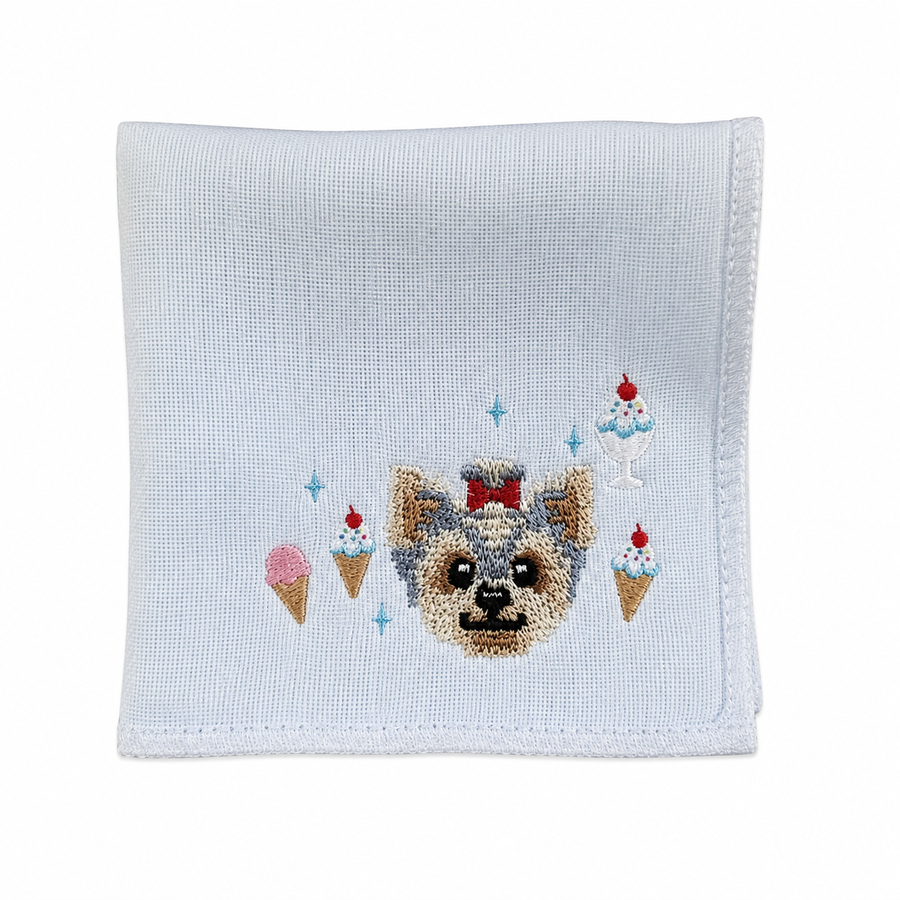 アイスクリーム刺繡ハンカチ ディテール1