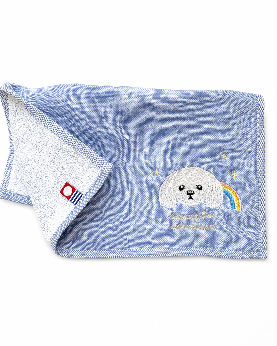 虹の刺繡ハンカチ|トイプードル / マルチーズ / キャバリア