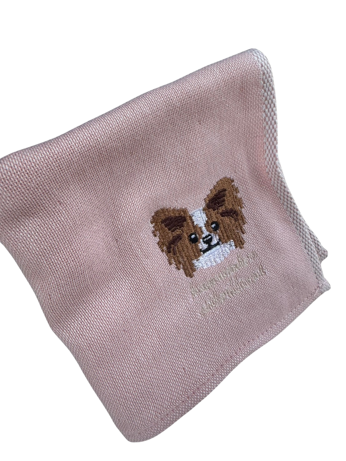 パピヨンの刺繍ハンカチ