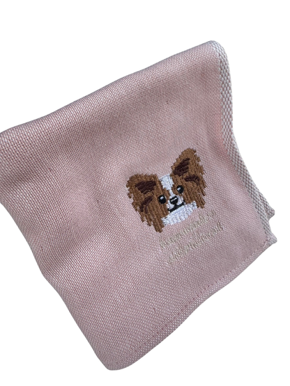 パピヨンの刺繍ハンカチ