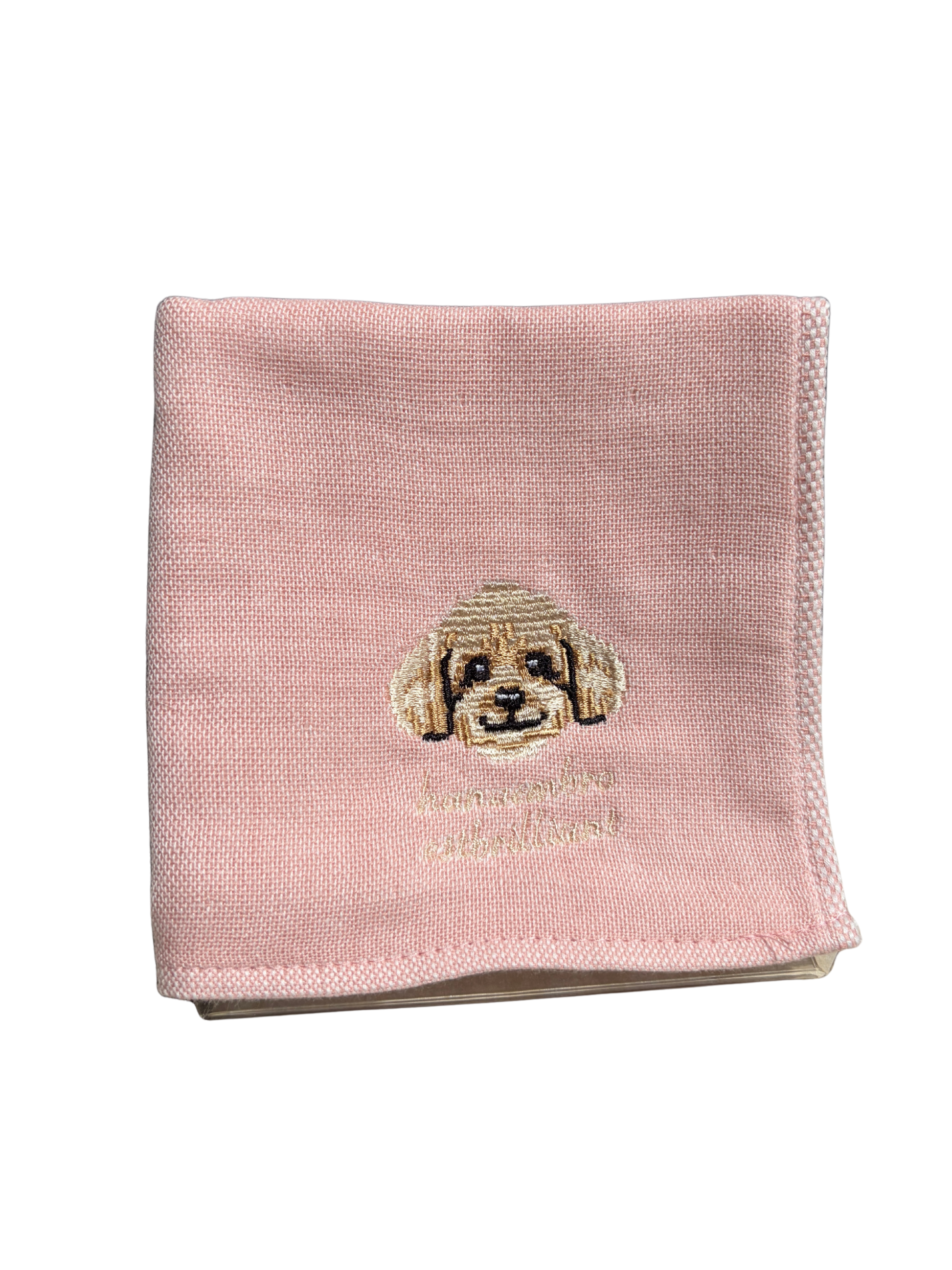 トイプードルの刺繡ハンカチ | ふわふわ毛並みを糸で再現 日本製 トイプードルの刺繡ハンカチ | ふわふわ毛並みを糸で再現 日本製