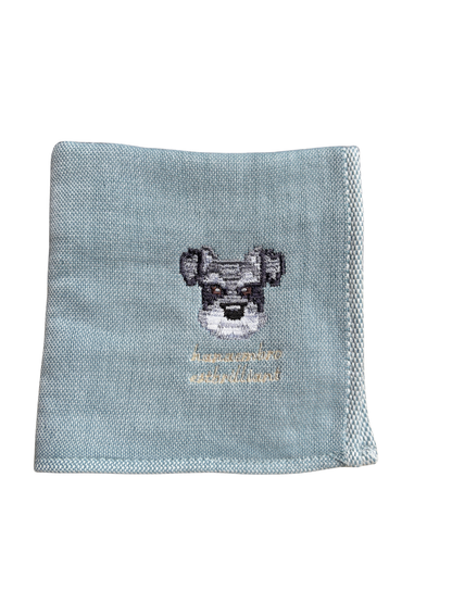 シュナウザーの刺繡ハンカチ
