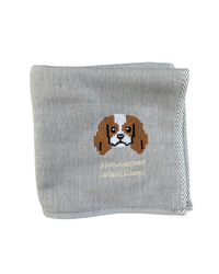 キャバリアの刺繍ハンカチ