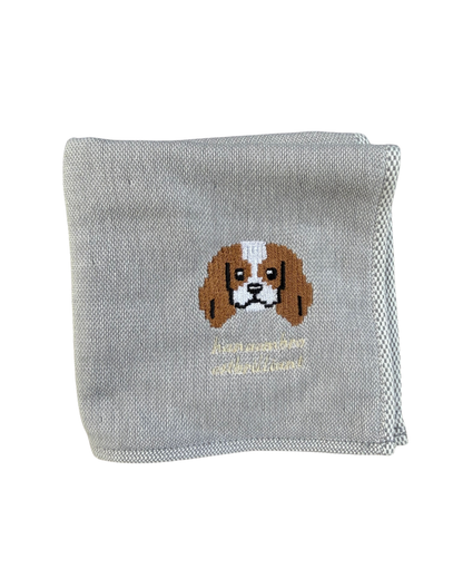 キャバリアの刺繍ハンカチ