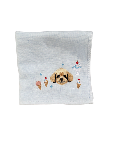 ひとさじの夏 アイスクリーム刺繡ハンカチ