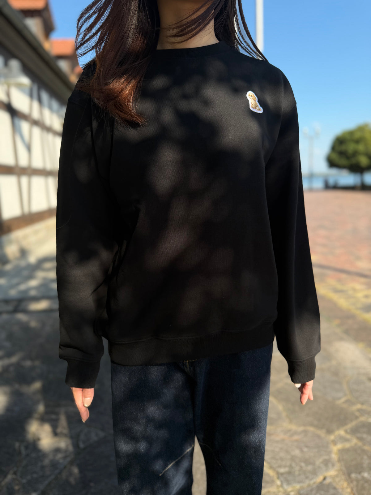 胸もとの、ちいさな相棒（キャバリアのワンポイントトレーナー）