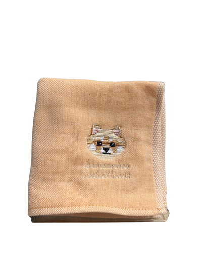 ポメラニアンの刺繡ハンカチ