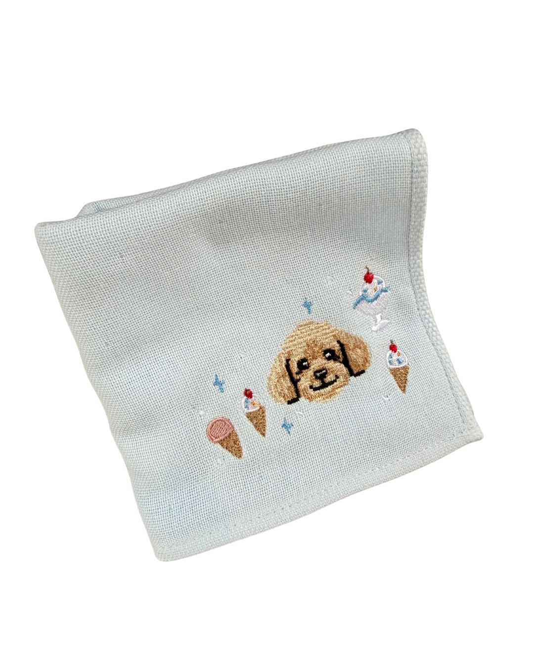 ひとさじの夏 アイスクリーム刺繡ハンカチ