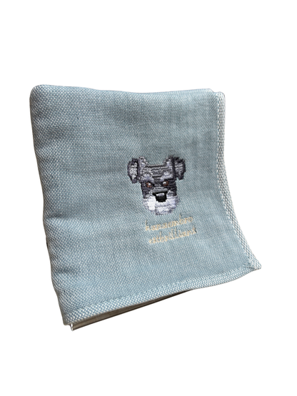 シュナウザーの刺繡ハンカチ