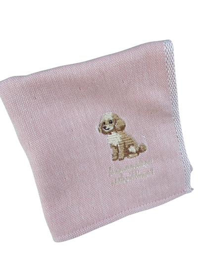 トイプードル《おすわり》の刺繡ハンカチ