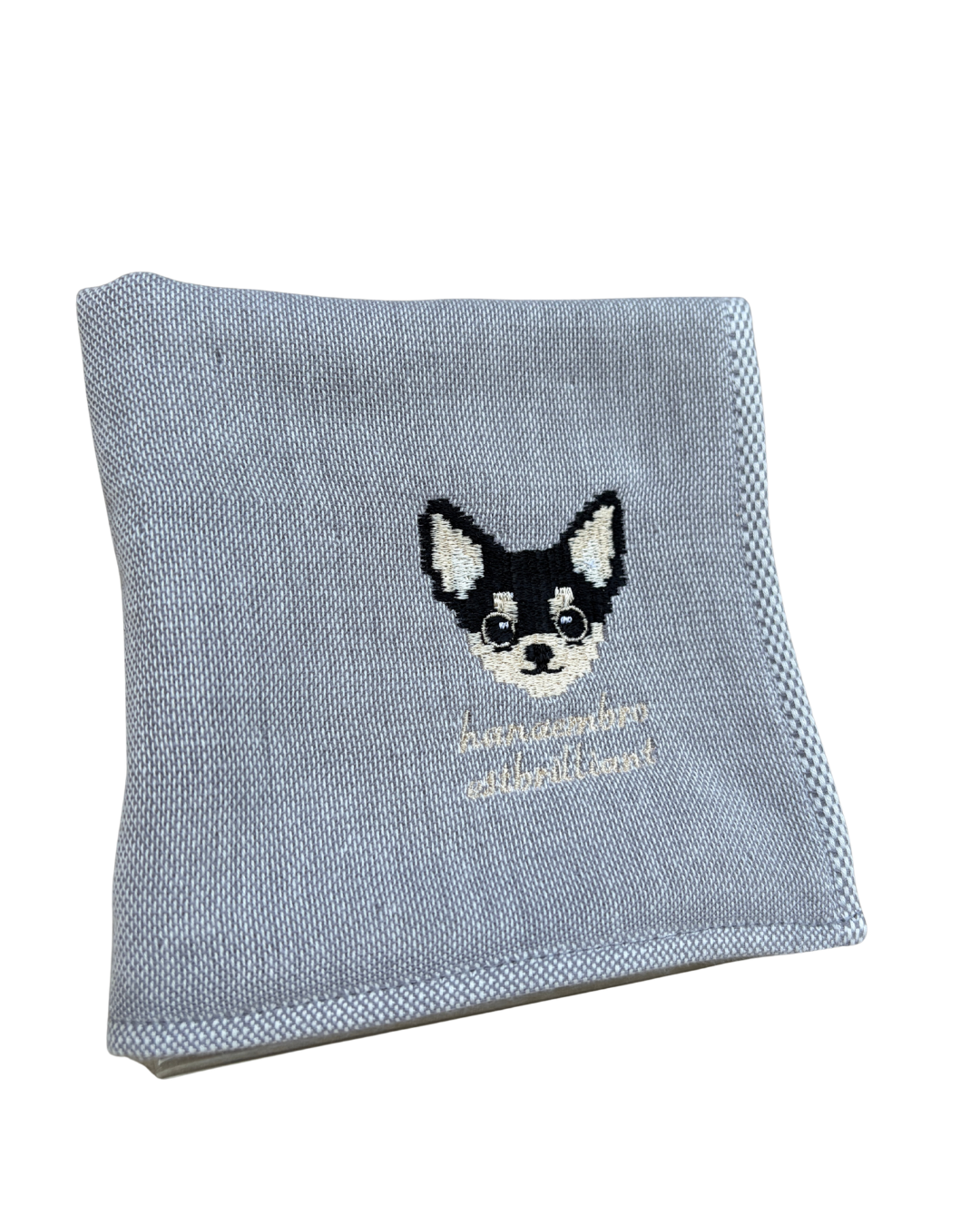 チワワの刺繡ハンカチ