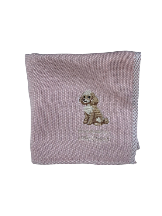 トイプードル《おすわり》の刺繡ハンカチ
