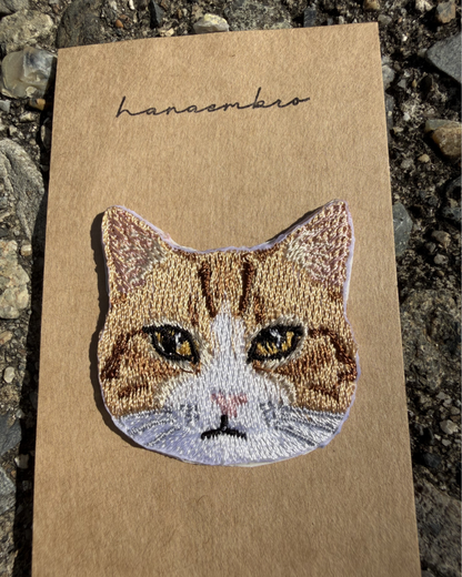 茶トラ猫の刺繡ワッペン