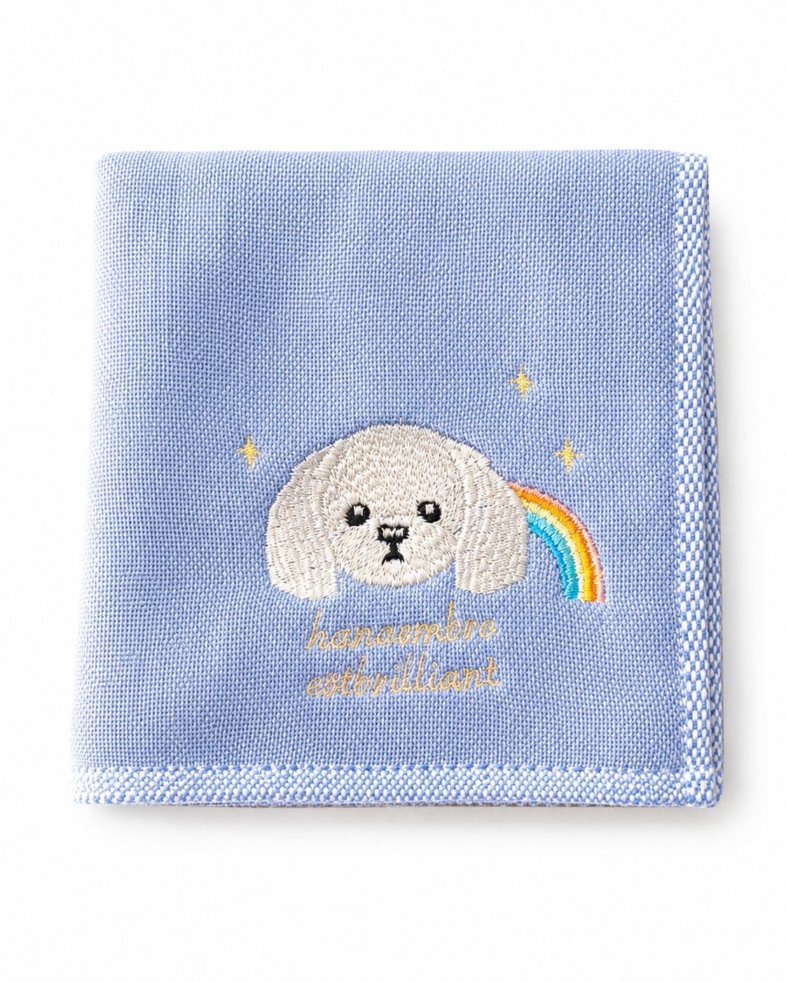 虹の刺繡ハンカチ｜トイプードル / マルチーズ / キャバリア
