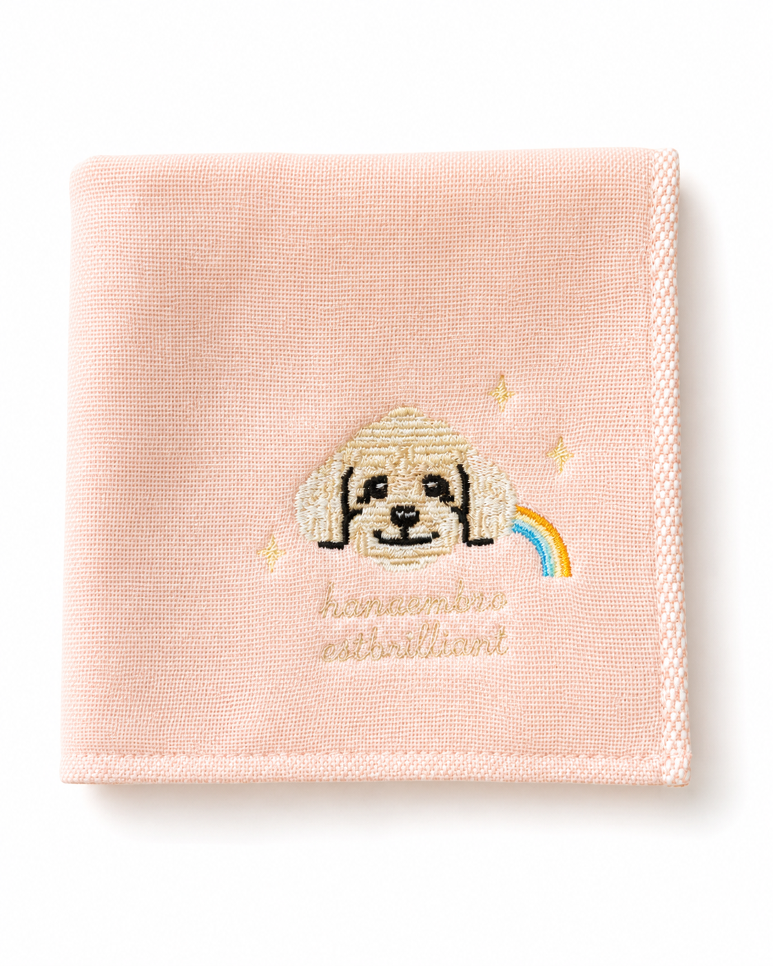 虹の刺繡ハンカチ｜トイプードル / マルチーズ / キャバリア