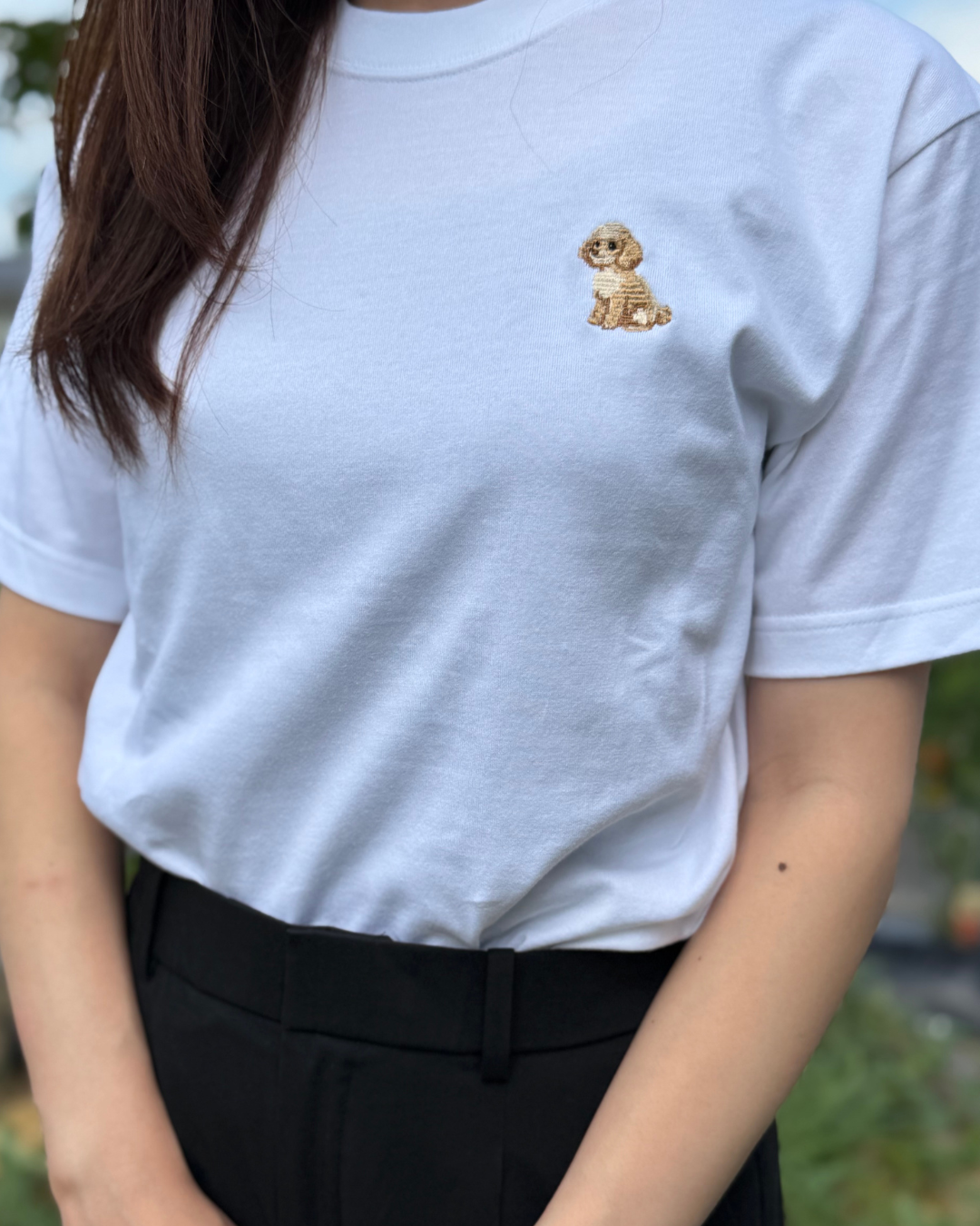 トイプードル《おすわり》刺繡Tシャツ