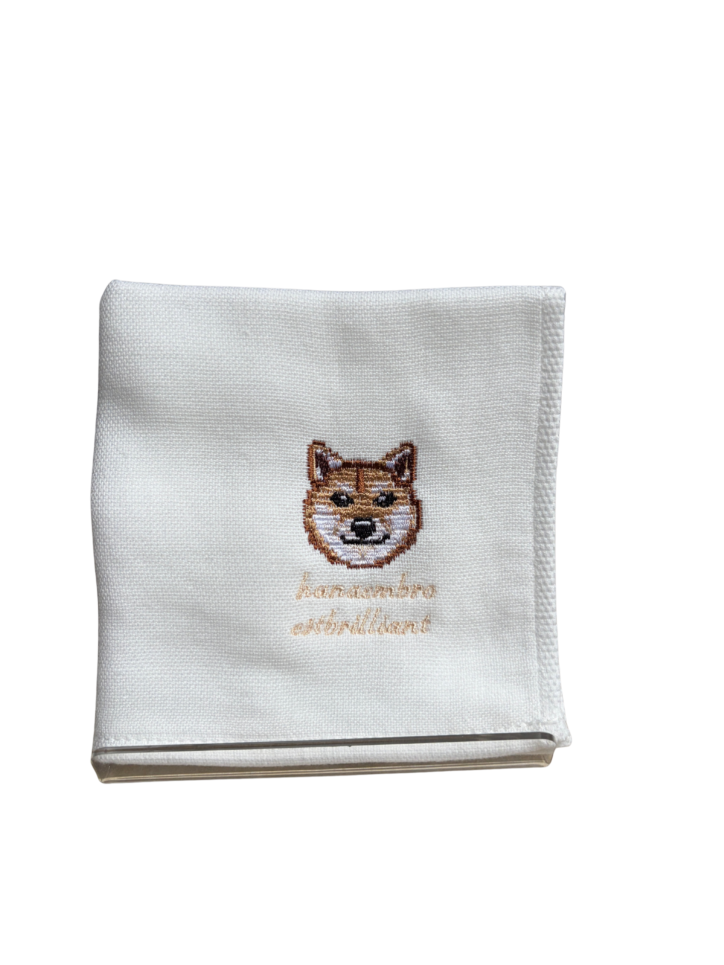 柴犬の刺繡ハンカチ