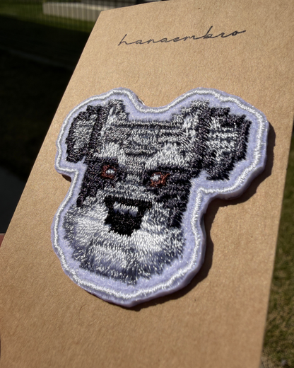シュナウザーの刺繡ワッペン