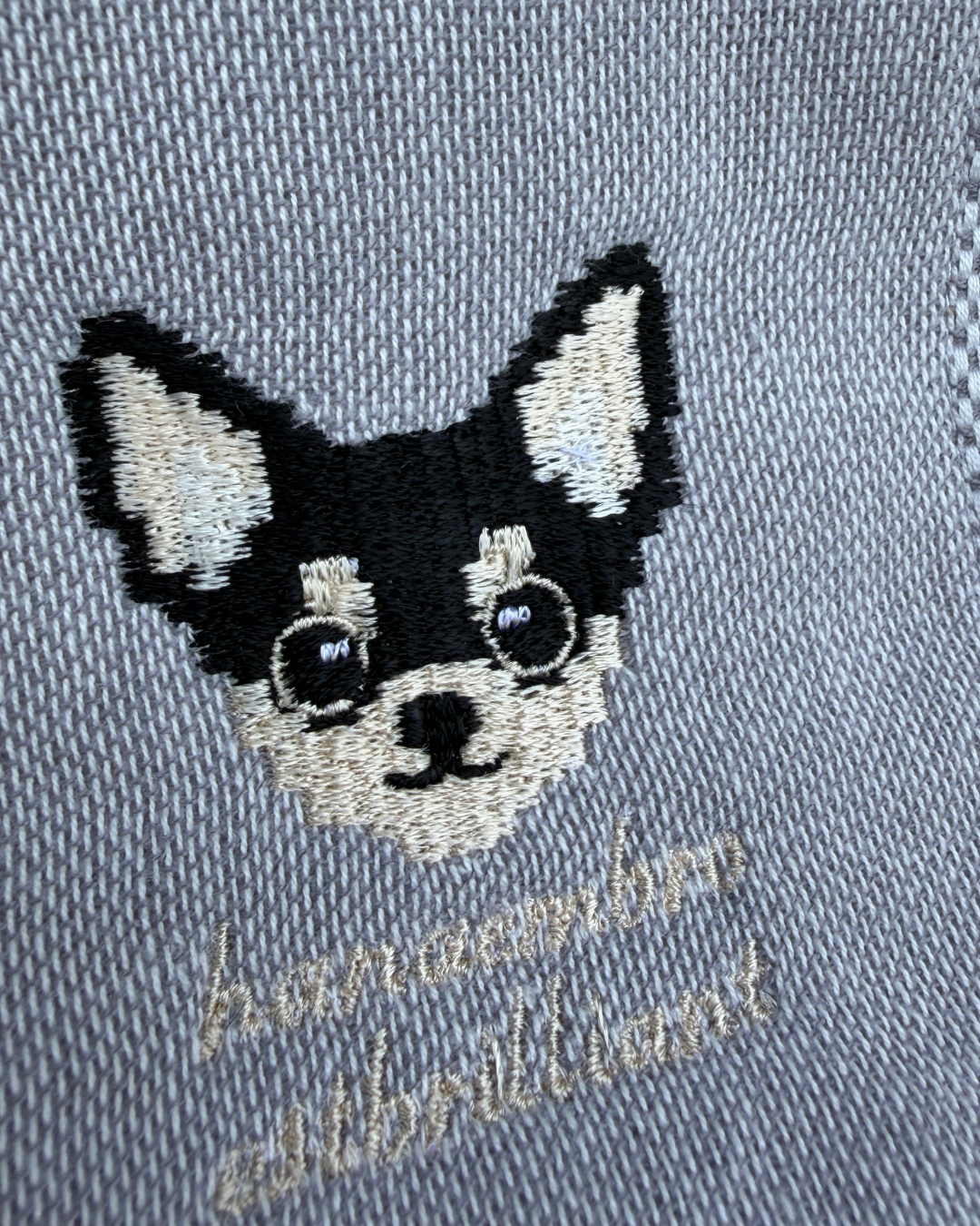 チワワの刺繡ハンカチ