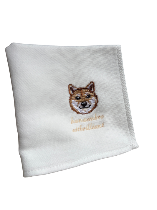 柴犬の刺繡ハンカチ