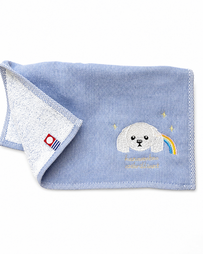 虹の刺繡ハンカチ｜トイプードル / マルチーズ / キャバリア