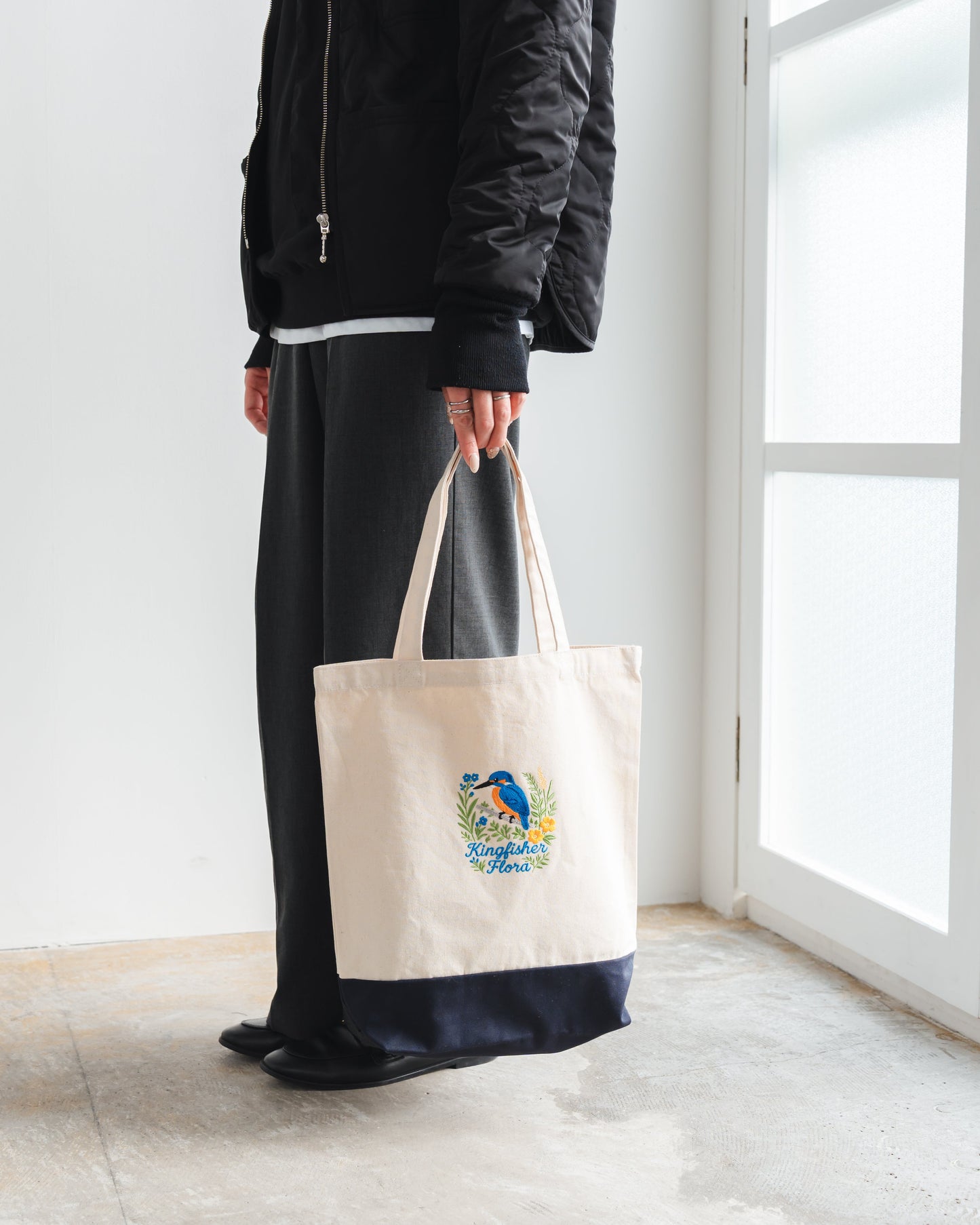 カワセミ刺繡トートバック