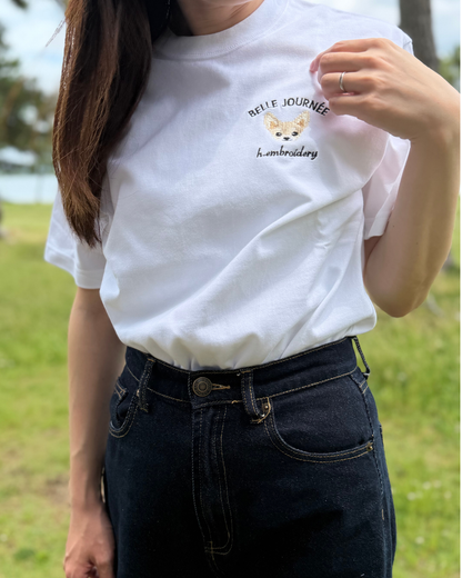 チワワの刺繡Tシャツ