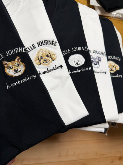 柴犬の刺繡Tシャツ