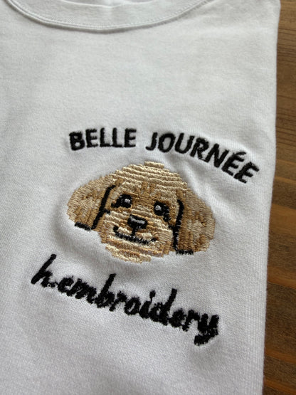 トイプードルの刺繡Tシャツ