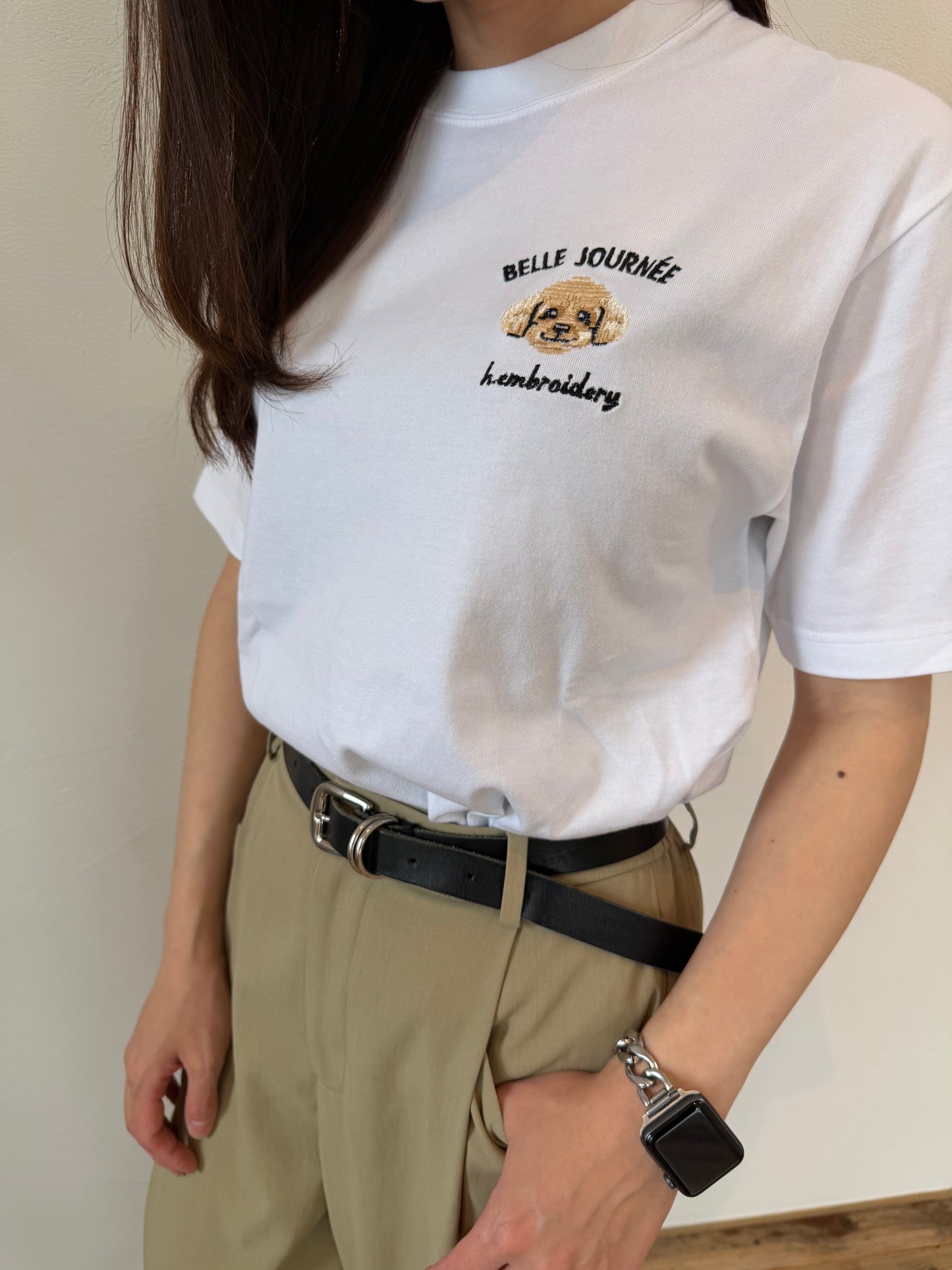 トイプードルの刺繡Tシャツ