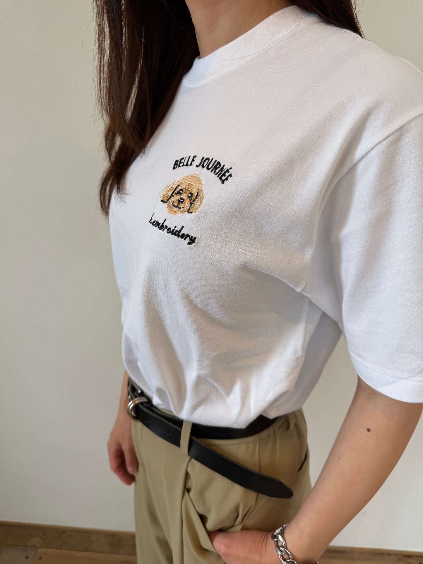 トイプードルの刺繡Tシャツ