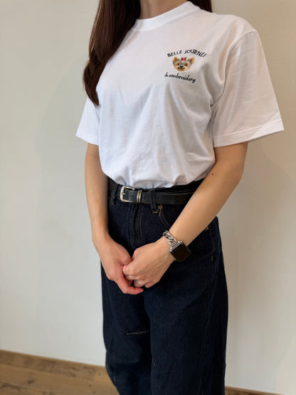 ヨークシャテリアの刺繡Tシャツ