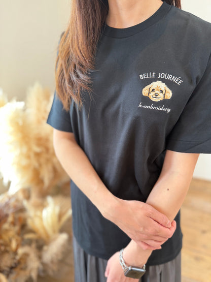 トイプードルの刺繡Tシャツ