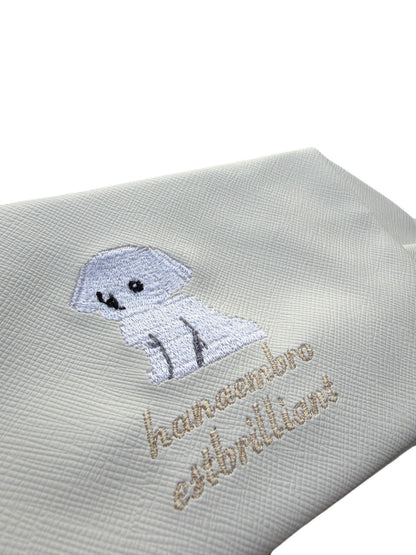 マルチーズ《おすわり》刺繡ポーチ