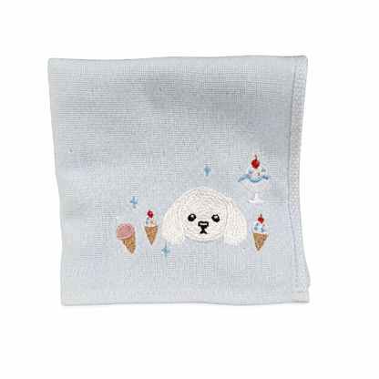 ひとさじの夏 アイスクリーム刺繡ハンカチ
