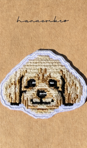 トイプードルの刺繡ワッペン